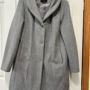Kate Spade Gray Pea Coat Timeless Wool-Blend